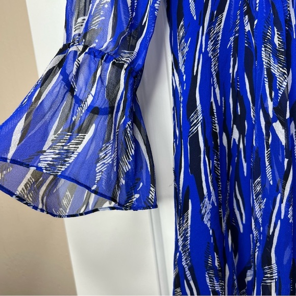 DVF Kourtni Fierce stripe silk chiffon tunic dress Size 10 - Picture 8 of 14